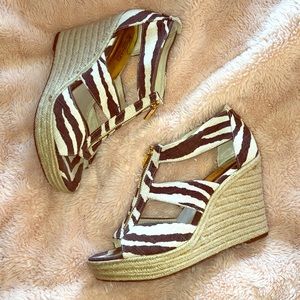 Michael Kors “DAMITA“ tiger print canvas wedge